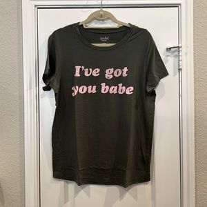 NWT! Isabel maternity by Ingrid & Isabel green/pink graphic maternity tee